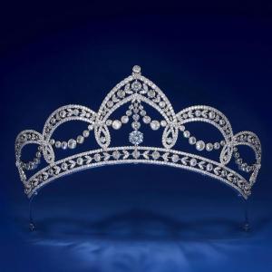 imageSWEETV Dante Enchanted Leaf TiaraCrowns for Women Zircon Queen Crown Wedding Tiaras for Bride Princess Tiara Headpieces Headband for Birthday Quinceanera Pageant PromIphigenia
