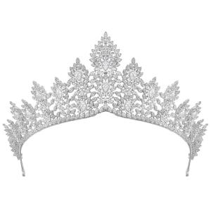 imageSWEETV Dante Enchanted Leaf TiaraCrowns for Women Zircon Queen Crown Wedding Tiaras for Bride Princess Tiara Headpieces Headband for Birthday Quinceanera Pageant PromJordan Majestic Bloom