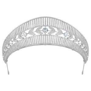 imageSWEETV Dante Enchanted Leaf TiaraCrowns for Women Zircon Queen Crown Wedding Tiaras for Bride Princess Tiara Headpieces Headband for Birthday Quinceanera Pageant PromFrancine