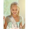 imageSWEETV Birthday Girl Sash Rhinestone Silver Toddler Princess Headband for Birthday Party Photograph