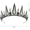 imageSWEETV Gothic Crowns for Women Black Tiara Queen Crown Witch Hair Accessories for Costume Halloween Prom Party Gold
