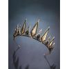 imageSWEETV Gothic Crowns for Women Black Tiara Queen Crown Witch Hair Accessories for Costume Halloween Prom Party Gold