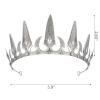 imageSWEETV Gothic Crowns for Women Black Tiara Queen Crown Witch Hair Accessories for Costume Halloween Prom Party Silver