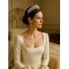 imageSWEETV Hannah Wedding TiaraCrowns for Women Zircon Queen Crown Wedding Tiaras for Bride Princess Tiara Headpieces Headband for Birthday Quinceanera Pageant PromSinead Zircon