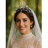 imageSWEETV Hannah Wedding TiaraCrowns for Women Zircon Queen Crown Wedding Tiaras for Bride Princess Tiara Headpieces Headband for Birthday Quinceanera Pageant PromChloe Moon