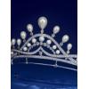 imageSWEETV Hannah Wedding TiaraCrowns for Women Zircon Queen Crown Wedding Tiaras for Bride Princess Tiara Headpieces Headband for Birthday Quinceanera Pageant PromFleur Pearl Radiance
