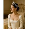 imageSWEETV Hannah Wedding TiaraCrowns for Women Zircon Queen Crown Wedding Tiaras for Bride Princess Tiara Headpieces Headband for Birthday Quinceanera Pageant PromChloe Queen