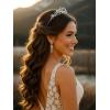 imageSWEETV Mechtilde Cubic Zirconia TiaraCrowns for Women Zircon Queen Crown Wedding Tiaras for Bride Princess Tiara Headpieces Headband for Birthday Quinceanera Pageant PromIsla Laurel Vine Zircon