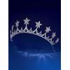 imageSWEETV Mechtilde Cubic Zirconia TiaraCrowns for Women Zircon Queen Crown Wedding Tiaras for Bride Princess Tiara Headpieces Headband for Birthday Quinceanera Pageant PromAya Starry Zircon