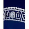 imageSWEETV Princess Pearl TiaraCrowns for Women Zircon Queen Crown Wedding Tiaras for Bride Princess Tiara Headpieces Headband for Birthday Quinceanera Pageant PromPrincess Pearl