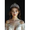 imageSWEETV Princess Pearl TiaraCrowns for Women Zircon Queen Crown Wedding Tiaras for Bride Princess Tiara Headpieces Headband for Birthday Quinceanera Pageant PromChloe Stars