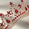 imageSWEETV Queen Crown for WomenWedding Tiara for BridePrincess TiaraQuinceanera Pageant Crown DiademRed