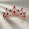 imageSWEETV Queen Crown for WomenWedding Tiara for BridePrincess TiaraQuinceanera Pageant Crown DiademRed