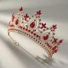 imageSWEETV Queen Crown for WomenWedding Tiara for BridePrincess TiaraQuinceanera Pageant Crown DiademRed