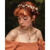 imageSWEETV Rhinestone Leaf Wedding Crown Headband for Brides Crystal Pendent Fairy Tiara Headband for Wedding Prom BirthdayRose Gold