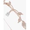 imageSWEETV Rhinestone Leaf Wedding Crown Headband for Brides Crystal Pendent Fairy Tiara Headband for Wedding Prom BirthdayRose Gold