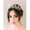 imageSWEETV Tiaras and Crowns for Women 2Pack Wedding Tiara Earrings Crystal Queen Crown Jewelry Set Costume Jewelry Set for Birthday Party Halloween Prom Pageant for Ages 15SilverSilver