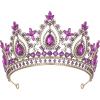 imageSWEETV Queen Crown for WomenWedding Tiara for BridePrincess TiaraQuinceanera Pageant Crown DiademPurple2