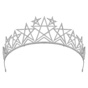 imageSWEETV Mechtilde Cubic Zirconia TiaraCrowns for Women Zircon Queen Crown Wedding Tiaras for Bride Princess Tiara Headpieces Headband for Birthday Quinceanera Pageant PromEryn Celestial Star