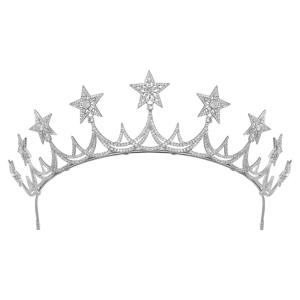imageSWEETV Mechtilde Cubic Zirconia TiaraCrowns for Women Zircon Queen Crown Wedding Tiaras for Bride Princess Tiara Headpieces Headband for Birthday Quinceanera Pageant PromAya Starry Zircon