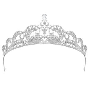 imageSWEETV Mechtilde Cubic Zirconia TiaraCrowns for Women Zircon Queen Crown Wedding Tiaras for Bride Princess Tiara Headpieces Headband for Birthday Quinceanera Pageant PromEliot Royal Heart
