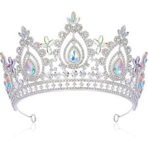 imageSWEETV Queen Crown for WomenWedding Tiara for BridePrincess TiaraQuinceanera Pageant Crown DiademMulticolored