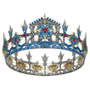 imageSWEETV War of the Gods Mythology Crown for Women and Men Mens Tiara Medieval Headband Sliver Tiaras for Men Headpiece Hair Accessory for Prom Cosplay Zeus Crown01ZeusSilver