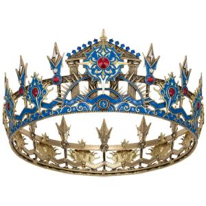 imageSWEETV War of the Gods Mythology Crown for Women and Men Mens Tiara Medieval Headband Sliver Tiaras for Men Headpiece Hair Accessory for Prom Cosplay Zeus Crown01zeusgold