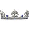 imageSWEETV Fleurdelis King Crown for Men Royal Prince Tiara Headwear for Medieval RoyalcoreKnightVikingHalloween CostumeAntique Silver Blue