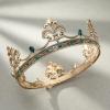 imageSWEETV Fleurdelis King Crown for Men Royal Prince Tiara Headwear for Medieval RoyalcoreKnightVikingHalloween CostumeStyle1 Goldgreen