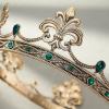 imageSWEETV Fleurdelis King Crown for Men Royal Prince Tiara Headwear for Medieval RoyalcoreKnightVikingHalloween CostumeStyle1 Goldgreen