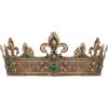 imageSWEETV Fleurdelis King Crown for Men Royal Prince Tiara Headwear for Medieval RoyalcoreKnightVikingHalloween CostumeStyle2 Goldgreen