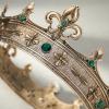 imageSWEETV Fleurdelis King Crown for Men Royal Prince Tiara Headwear for Medieval RoyalcoreKnightVikingHalloween CostumeStyle2 Goldgreen