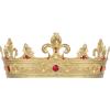 imageSWEETV Fleurdelis King Crown for Men Royal Prince Tiara Headwear for Medieval RoyalcoreKnightVikingHalloween CostumeStyle2 Goldred