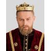 imageSWEETV Fleurdelis King Crown for Men Royal Prince Tiara Headwear for Medieval RoyalcoreKnightVikingHalloween CostumeStyle2 Goldred
