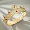 imageSWEETV Fleurdelis King Crown for Men Royal Prince Tiara Headwear for Medieval RoyalcoreKnightVikingHalloween CostumeStyle2 Goldred
