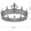 imageSWEETV Fleurdelis King Crown for Men Royal Prince Tiara Headwear for Medieval RoyalcoreKnightVikingHalloween CostumeStyle2 Silverblue