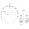 imageSWEETV Gold Halo Crowns for Women Star Tiara and Dangle Earrings Set Wedding Headband Goddess Headpiece for Cosplay Halloween Costume Photoshoot