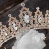 imageSWEETV Jeweled Tiaras and Crowns for Women Crystal Queen Crown Silver Wedding Tiara for Bride Metal Birthday Quinceanera Pageant Prom Headpieces01 Rose Gold
