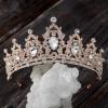 imageSWEETV Jeweled Tiaras and Crowns for Women Crystal Queen Crown Silver Wedding Tiara for Bride Metal Birthday Quinceanera Pageant Prom Headpieces01 Rose Gold