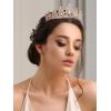 imageSWEETV Jeweled Tiaras and Crowns for Women Crystal Queen Crown Silver Wedding Tiara for Bride Metal Birthday Quinceanera Pageant Prom Headpieces01 Rose Gold