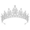 imageSWEETV Jeweled Tiaras and Crowns for Women Crystal Queen Crown Silver Wedding Tiara for Bride Metal Birthday Quinceanera Pageant Prom Headpieces01 Silver