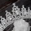 imageSWEETV Jeweled Tiaras and Crowns for Women Crystal Queen Crown Silver Wedding Tiara for Bride Metal Birthday Quinceanera Pageant Prom Headpieces01 Silver