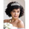 imageSWEETV Jeweled Tiaras and Crowns for Women Crystal Queen Crown Silver Wedding Tiara for Bride Metal Birthday Quinceanera Pageant Prom Headpieces01 Silver