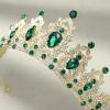 imageSWEETV Jeweled Tiaras and Crowns for Women Crystal Queen Crown Silver Wedding Tiara for Bride Metal Birthday Quinceanera Pageant Prom HeadpiecesGoldEmerald Green