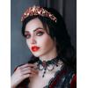 imageSWEETV Jeweled Wedding Tiaras and Crowns for Women Metal Princess Tiara Queen Crown for Bride Bridal Headpieces for Birthday Quinceanera Pageant PromGoldRed