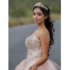imageSWEETV Jeweled Wedding Tiaras and Crowns for Women Metal Princess Tiara Queen Crown for Bride Bridal Headpieces for Birthday Quinceanera Pageant PromGoldPink