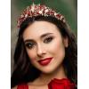 imageSWEETV Jeweled Wedding Tiaras and Crowns for Women Metal Princess Tiara Queen Crown for Bride Bridal Headpieces for Birthday Quinceanera Pageant PromGoldRed