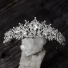 imageSWEETV Jeweled Wedding Tiaras and Crowns for Women Metal Princess Tiara Queen Crown for Bride Bridal Headpieces for Birthday Quinceanera Pageant PromSilverClear