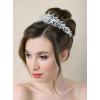 imageSWEETV Jeweled Wedding Tiaras and Crowns for Women Metal Princess Tiara Queen Crown for Bride Bridal Headpieces for Birthday Quinceanera Pageant PromSilverClear